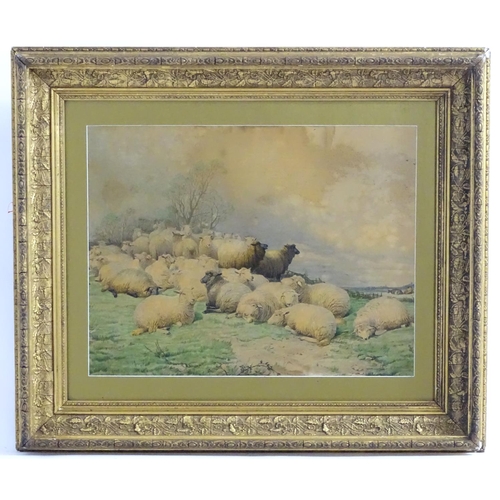 2516 - After Thomas Sidney Cooper (1803-1902), A pair of colour prints, Landscape with a flock of sheep, an... 