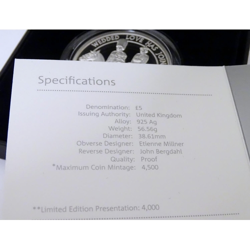 1000 - Coin: A Royal Mint 2017 limited edition sterling silver five pounds piedfort proof coin, A Story of ... 