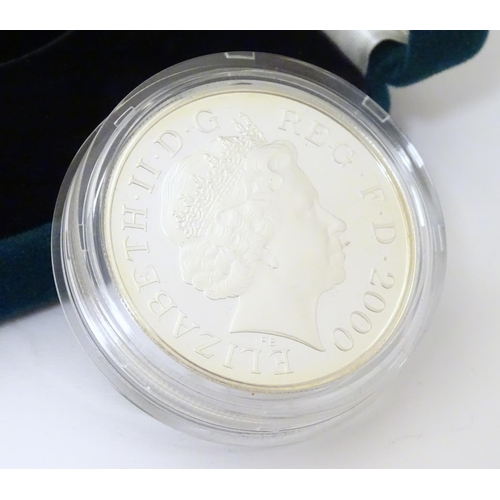 1001 - Coin: A Royal Mint 2000, sterling silver five pound piedfort proof crown coin, commemorating the Cen... 