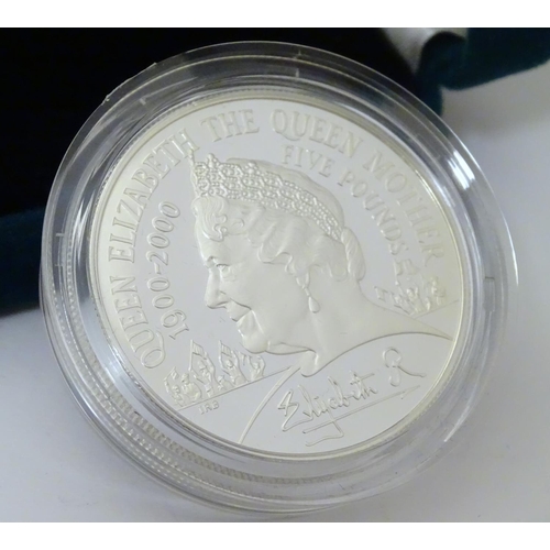 1001 - Coin: A Royal Mint 2000, sterling silver five pound piedfort proof crown coin, commemorating the Cen... 