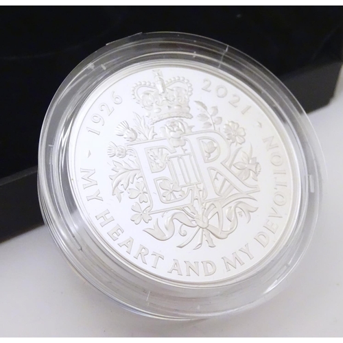 1003 - Coin: A Royal Mint 2021 limited edition sterling silver five pounds piedfort proof coin, commemorati... 