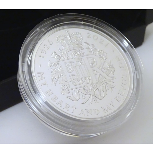 1003 - Coin: A Royal Mint 2021 limited edition sterling silver five pounds piedfort proof coin, commemorati... 