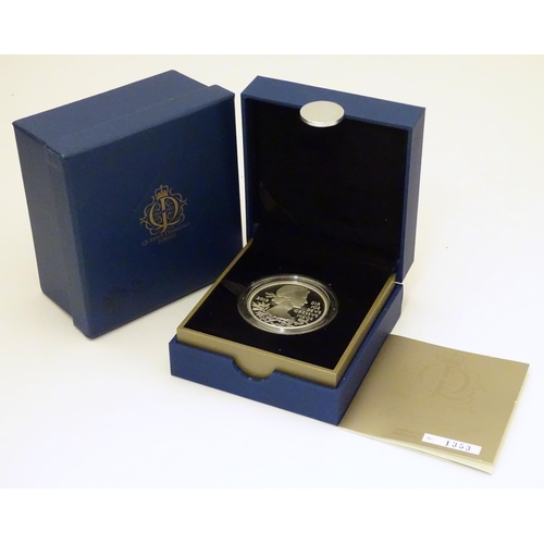 1004 - Coin: A Royal Mint 2012 limited edition sterling silver five pounds piedfort proof coin, commemorati... 