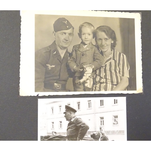 1020 - Militaria: Two German WWII / World War 2 / Second World War photograph albums, comprising: 
Geschwad... 