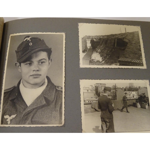 1020 - Militaria: Two German WWII / World War 2 / Second World War photograph albums, comprising: 
Geschwad... 