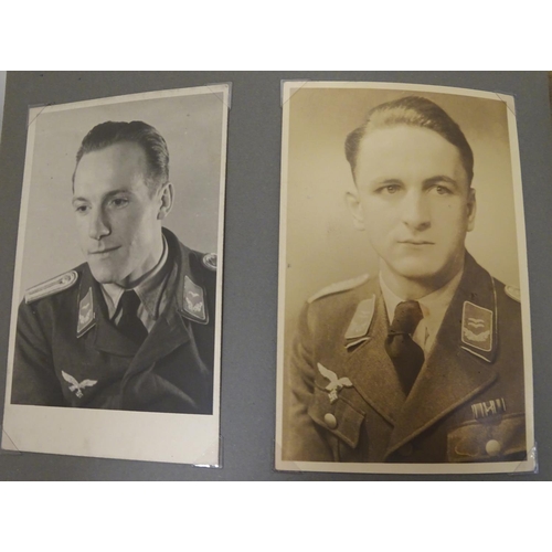 1020 - Militaria: Two German WWII / World War 2 / Second World War photograph albums, comprising: 
Geschwad... 