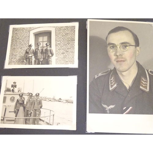 1020 - Militaria: Two German WWII / World War 2 / Second World War photograph albums, comprising: 
Geschwad... 