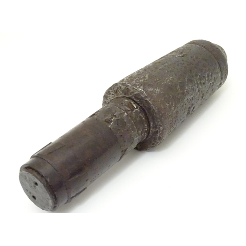 1026 - Militaria: a First World War / World War 1 / WWI battlefield relic inert projectile, possibly a mort... 