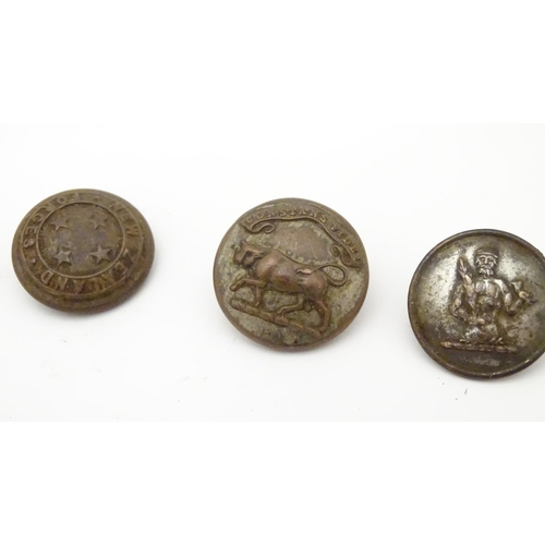 1035 - Militaria: a collection of 19thC and later brass tunic buttons, regimental and civil designations, c... 