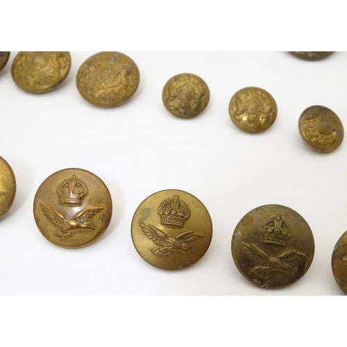 1035 - Militaria: a collection of 19thC and later brass tunic buttons, regimental and civil designations, c... 