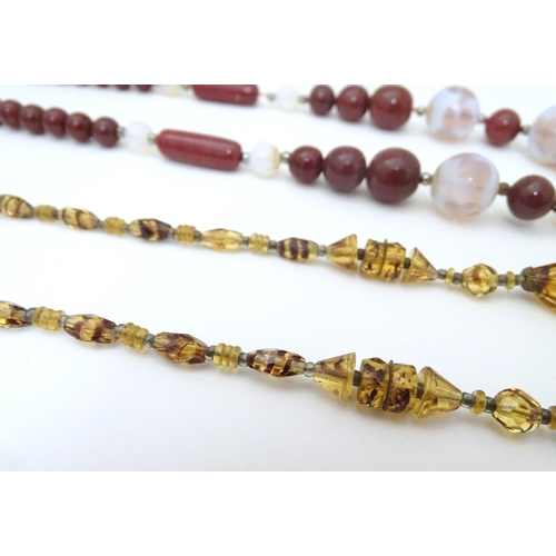 946 - A quantity of assorted vintage bead necklaces and beads the longest approx. 26