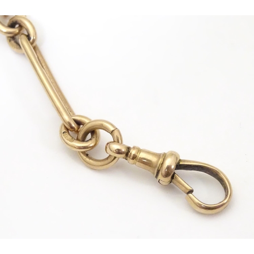 954 - A 9ct gold Albert watch chain by John Grinsell & Sons. Approx. 47g