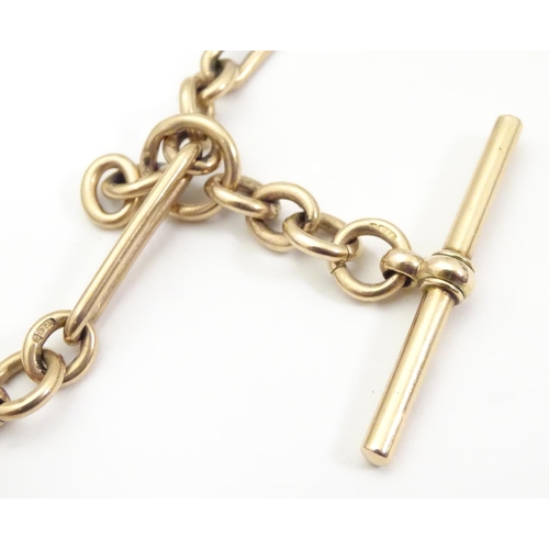 954 - A 9ct gold Albert watch chain by John Grinsell & Sons. Approx. 47g