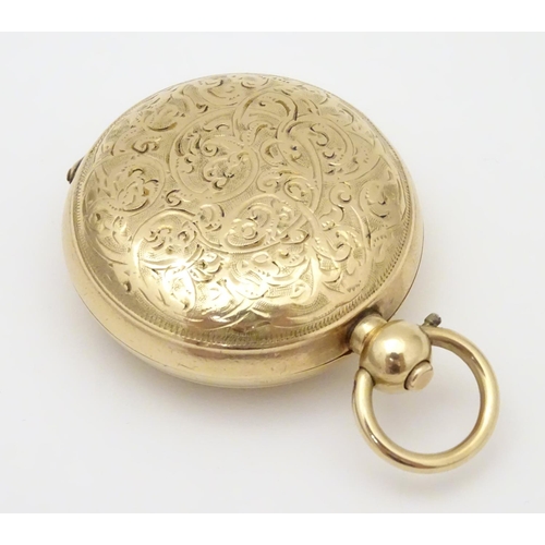 955 - A gold plated sovereign case / carrier . Maker