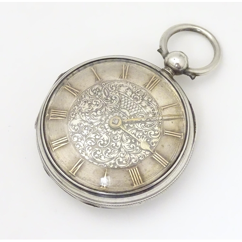 960 - A Victorian silver pocket watch by John Fowle of East Grinstead, the signed movement numbered 7922, ... 