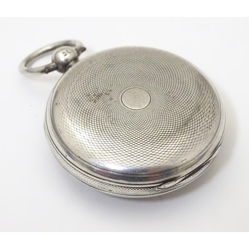 960 - A Victorian silver pocket watch by John Fowle of East Grinstead, the signed movement numbered 7922, ... 