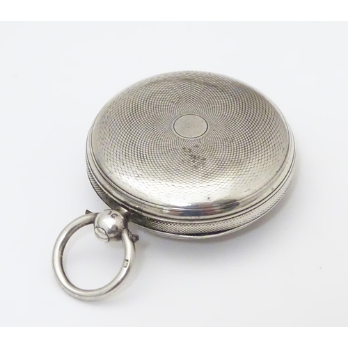 960 - A Victorian silver pocket watch by John Fowle of East Grinstead, the signed movement numbered 7922, ... 