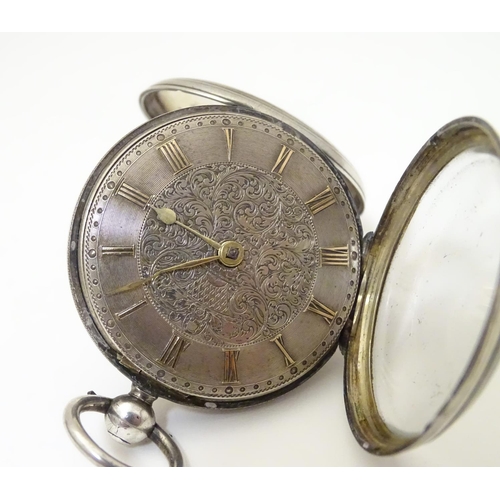 960 - A Victorian silver pocket watch by John Fowle of East Grinstead, the signed movement numbered 7922, ... 