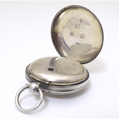 960 - A Victorian silver pocket watch by John Fowle of East Grinstead, the signed movement numbered 7922, ... 