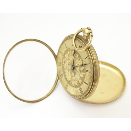 963 - A 19thC pocket fob watch, the movement signed James Hammon & Son , Geneva and with serial number 612... 