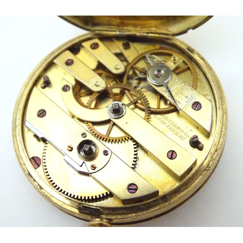 963 - A 19thC pocket fob watch, the movement signed James Hammon & Son , Geneva and with serial number 612... 