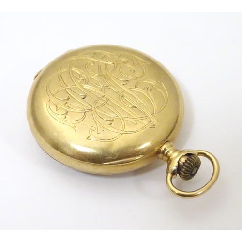 964 - A Waltham pocket / fob watch, the movement signed The American Waltham Watch Co., 18ct gold case sta... 