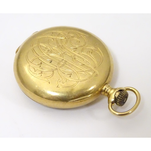 964 - A Waltham pocket / fob watch, the movement signed The American Waltham Watch Co., 18ct gold case sta... 