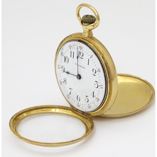 964 - A Waltham pocket / fob watch, the movement signed The American Waltham Watch Co., 18ct gold case sta... 