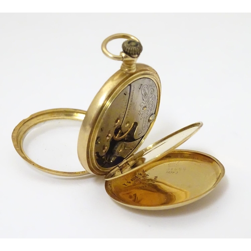 964 - A Waltham pocket / fob watch, the movement signed The American Waltham Watch Co., 18ct gold case sta... 