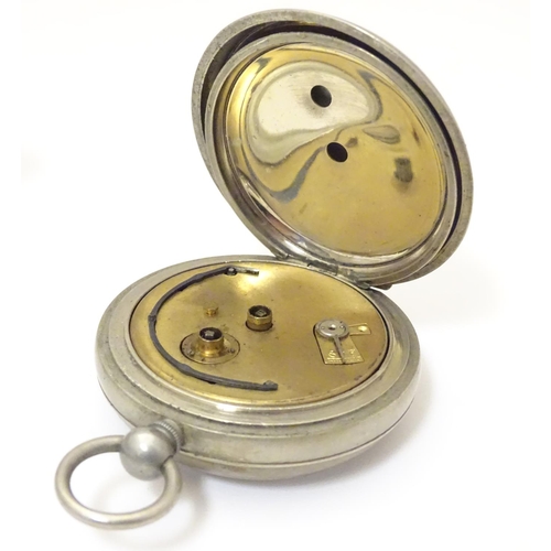 965 - An early 20thC pocket fob watch, the 1 1/8