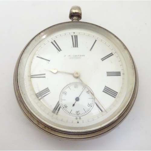 967 - A Victorian pocket watch by J. W. Benson, hallmarked London 1885, the movement signed No. 27164 - By... 