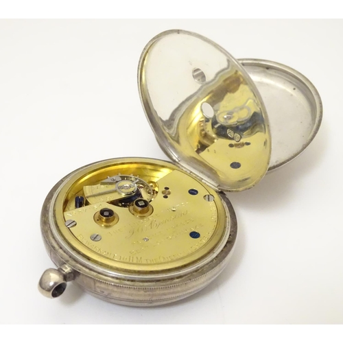 967 - A Victorian pocket watch by J. W. Benson, hallmarked London 1885, the movement signed No. 27164 - By... 