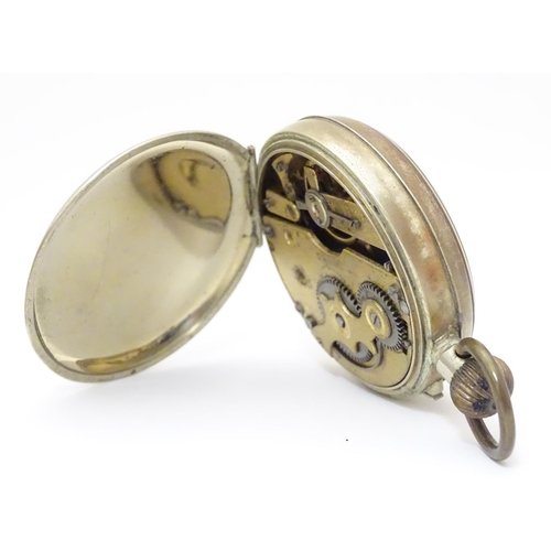 969 - A 19thC pocket fob watch , the 1 5/8