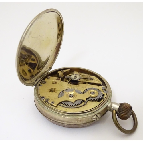 969 - A 19thC pocket fob watch , the 1 5/8