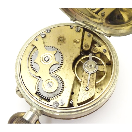 969 - A 19thC pocket fob watch , the 1 5/8