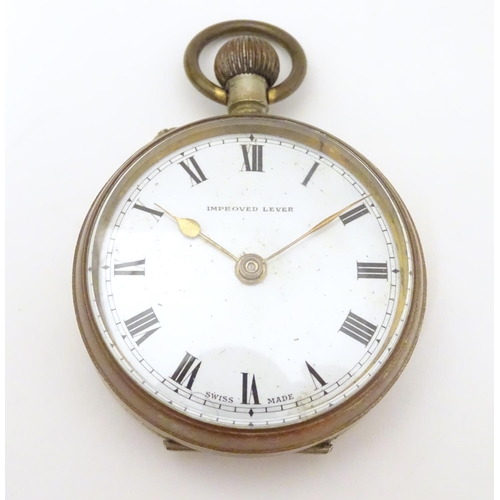 969 - A 19thC pocket fob watch , the 1 5/8