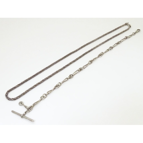 971 - A Victorian silver Albert watch chain, maker PP Co. Approx. 13 1/2