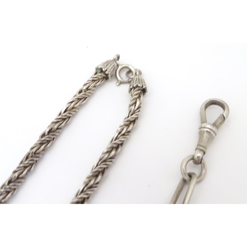 971 - A Victorian silver Albert watch chain, maker PP Co. Approx. 13 1/2