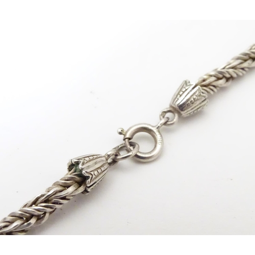 971 - A Victorian silver Albert watch chain, maker PP Co. Approx. 13 1/2