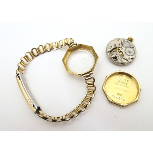 975A - Three various ladies wrist watches to include one with 9ct gold case, the dial signed Limit. Togethe... 