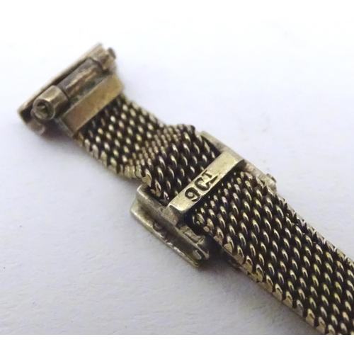 978 - An Art Deco cocktail watch with 9ct gold case, hallmarked Chester 1935, maker Elite Bracelet Manufac... 