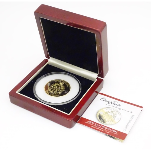 987 - Coin: A limited edition Elizabeth II Vivat Regina Tristan de Cunha 2010 sterling silver gold plated ... 