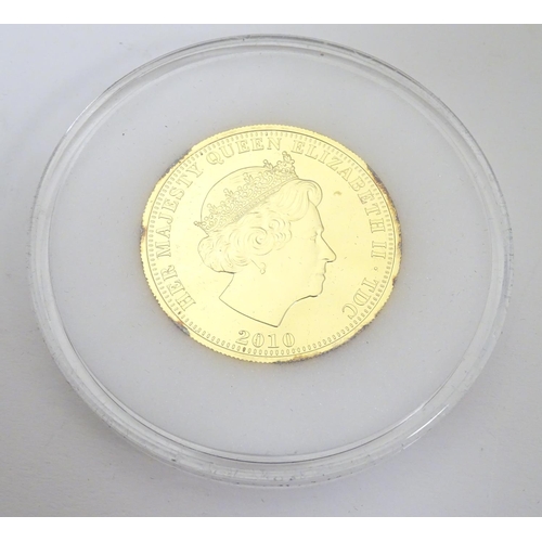 987 - Coin: A limited edition Elizabeth II Vivat Regina Tristan de Cunha 2010 sterling silver gold plated ... 