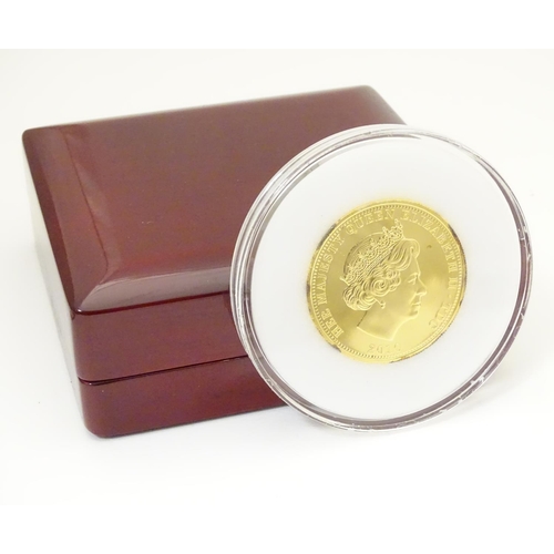 987 - Coin: A limited edition Elizabeth II Vivat Regina Tristan de Cunha 2010 sterling silver gold plated ... 