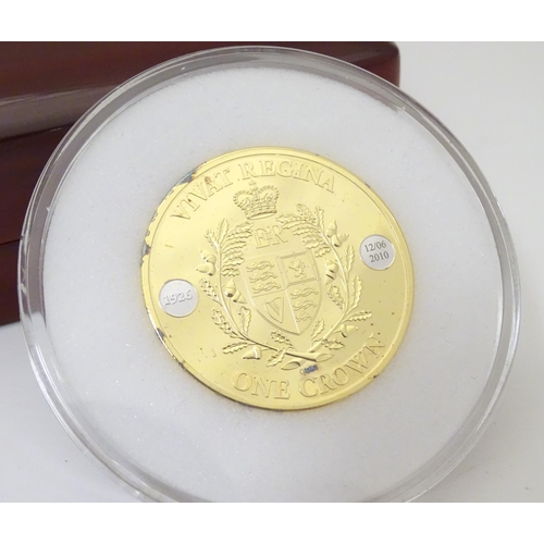 987 - Coin: A limited edition Elizabeth II Vivat Regina Tristan de Cunha 2010 sterling silver gold plated ... 