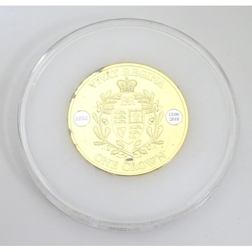 987 - Coin: A limited edition Elizabeth II Vivat Regina Tristan de Cunha 2010 sterling silver gold plated ... 