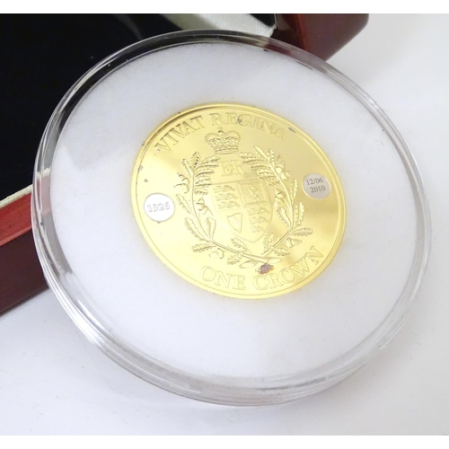 988 - Coin: A limited edition Elizabeth II Vivat Regina Tristan de Cunha 2010 sterling silver gold plated ... 