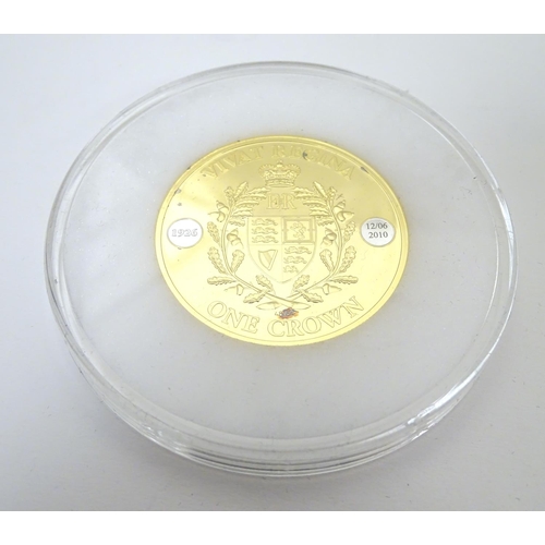 988 - Coin: A limited edition Elizabeth II Vivat Regina Tristan de Cunha 2010 sterling silver gold plated ... 