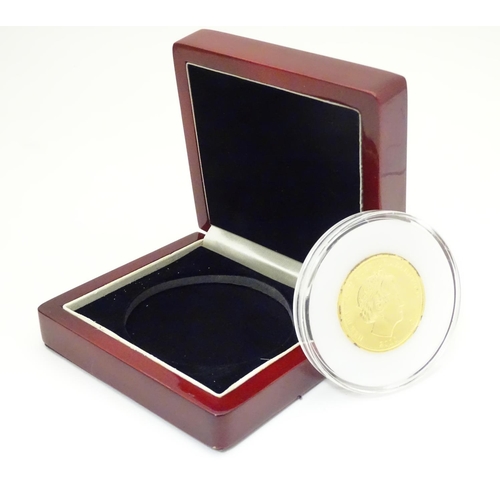 989 - Coin: A limited edition Elizabeth II Vivat Regina Tristan de Cunha 2010 sterling silver gold plated ... 