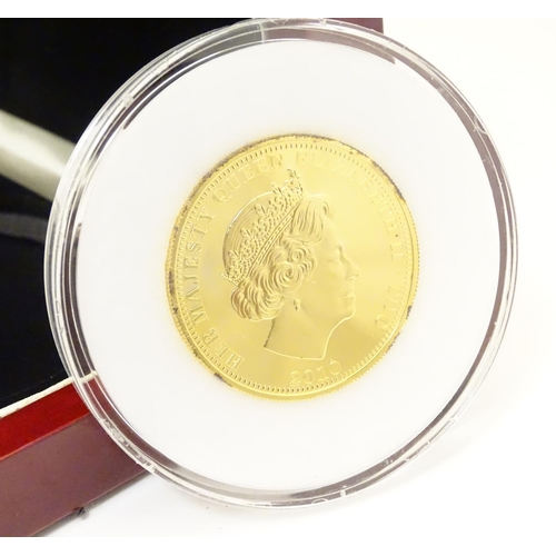 989 - Coin: A limited edition Elizabeth II Vivat Regina Tristan de Cunha 2010 sterling silver gold plated ... 